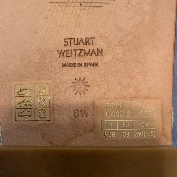 Stuart Weitzman Women’s Metallic Napa Woven Calypso Flat Sandals| size 8 1/2 - Picture 9 of 9